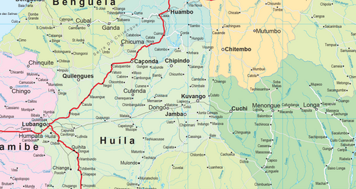 Angola Wall Map — DETAIL