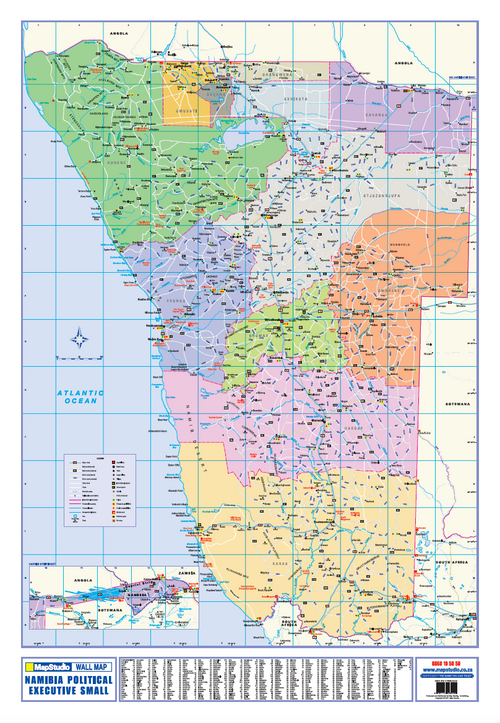 Namibia Political Executive Small Wall Map — FULL sheet