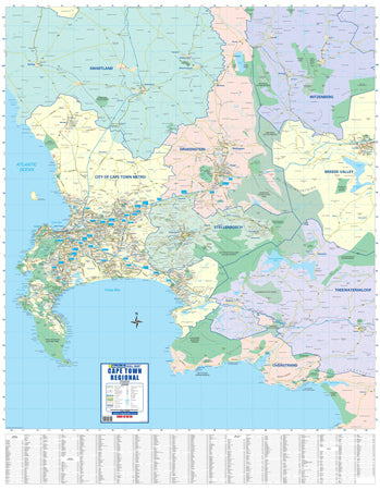 Map of Cape Town with various regions labelled.