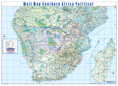 Southern Africa Political Wall Map — FULL sheet