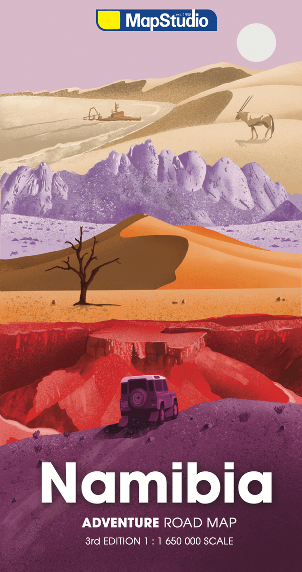Map of Namibia cover and 'MapStudio' branding.