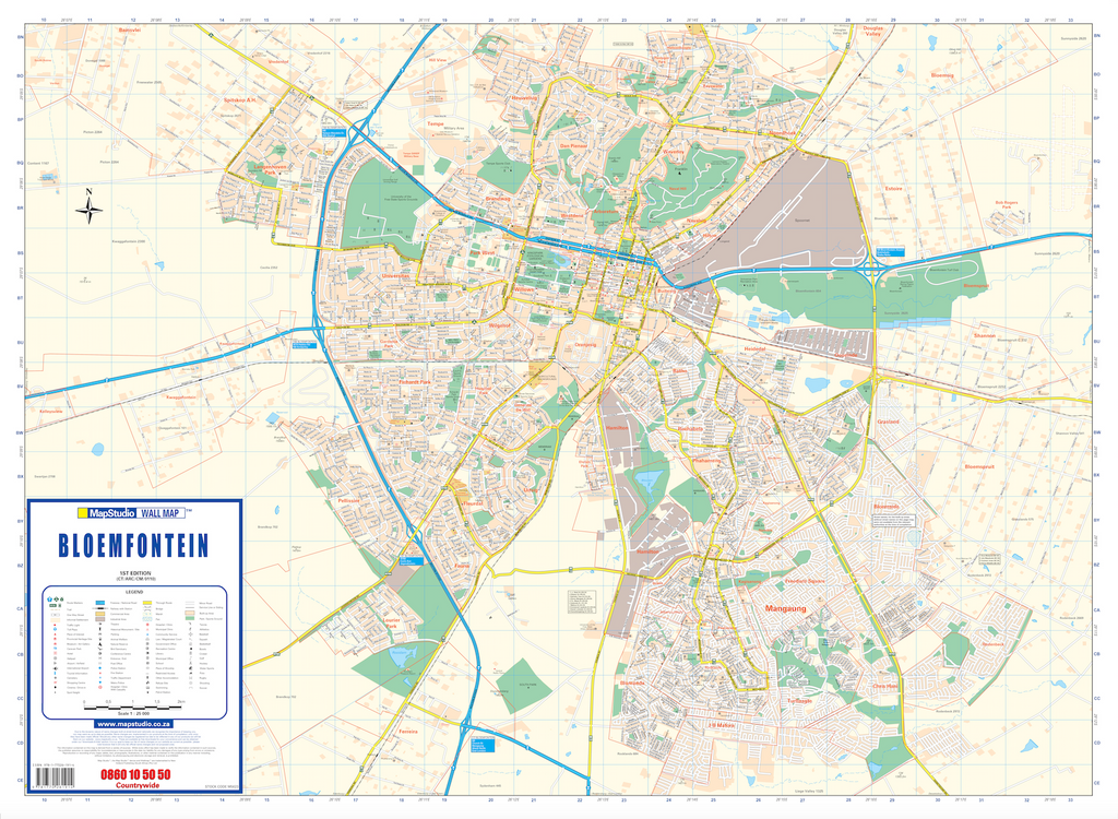 Bloemfontein Wall Map