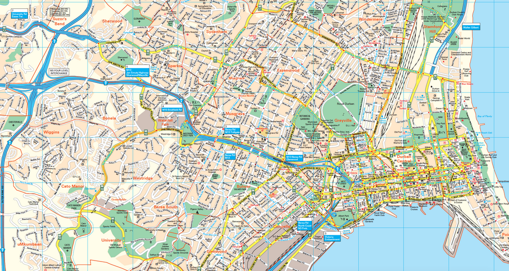 Durban Wall Map