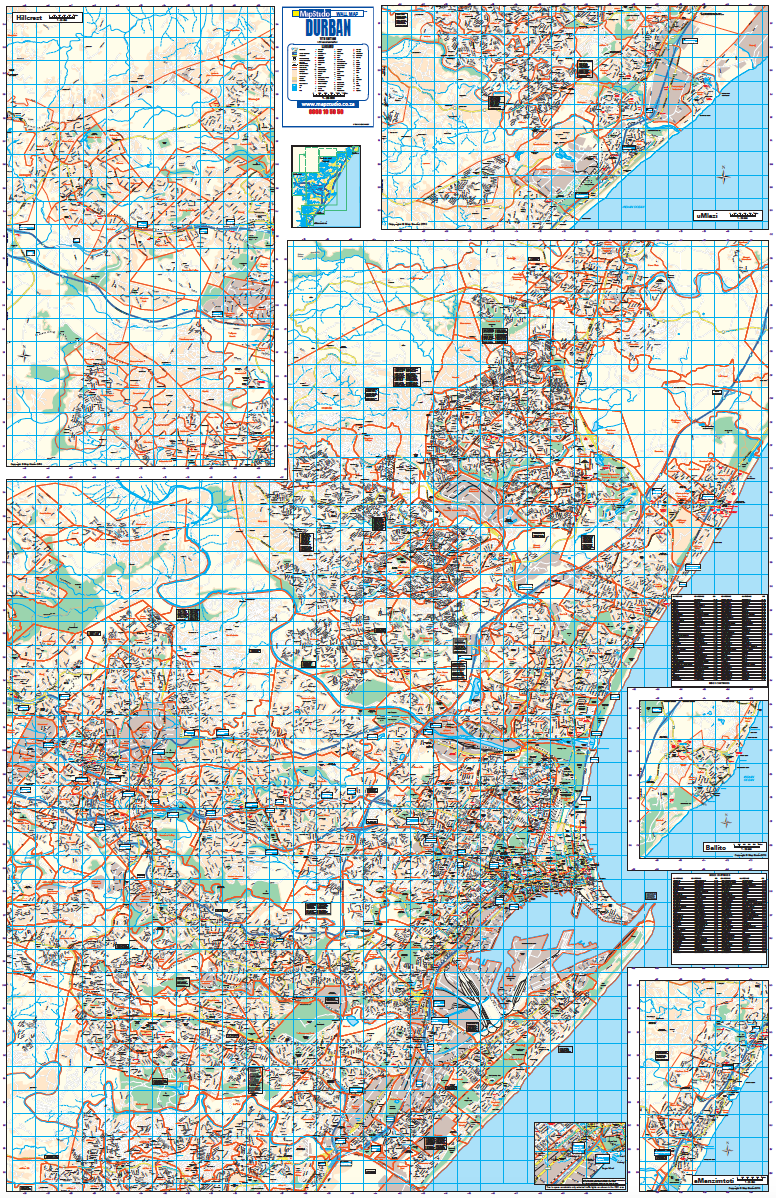 Durban Wall Map