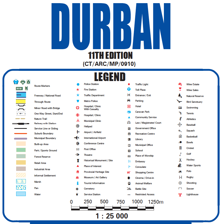 Durban Wall Map