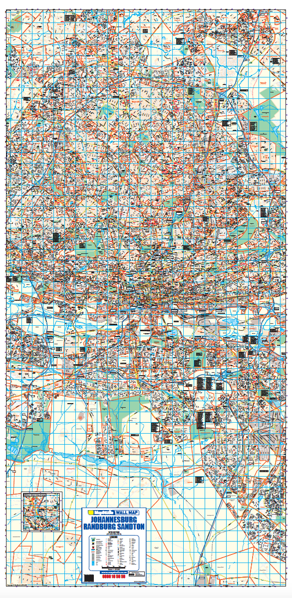 Johannesburg/Randburg/Sandton Wall Map