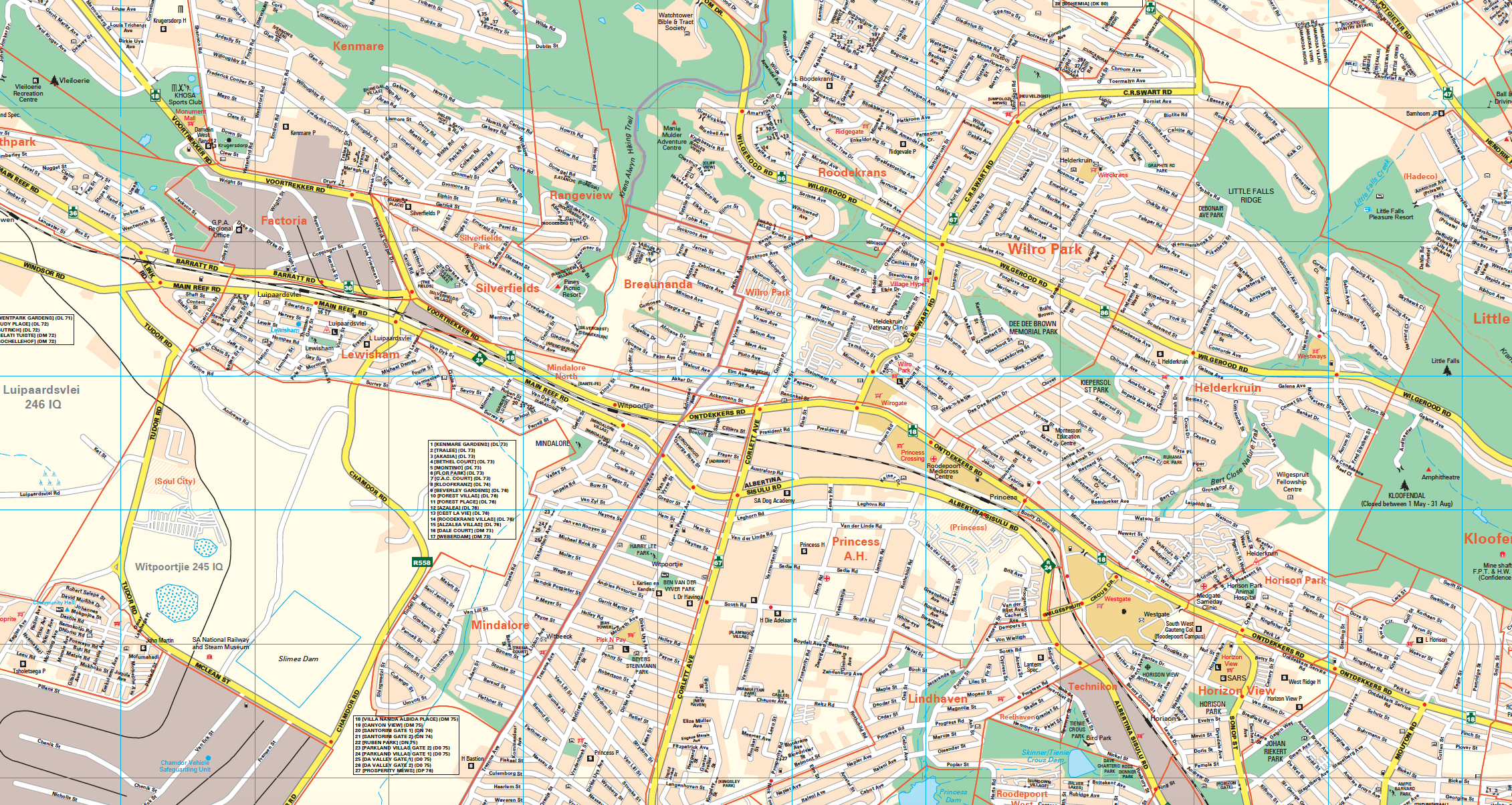 Gauteng West Rand Wall Map