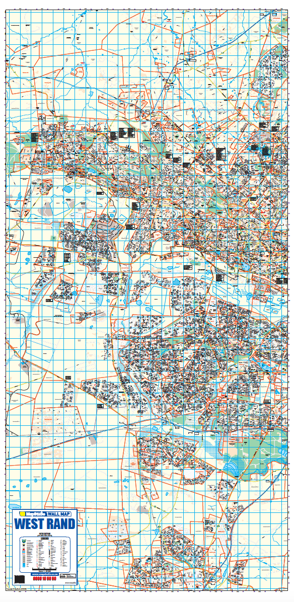 Gauteng West Rand Wall Map