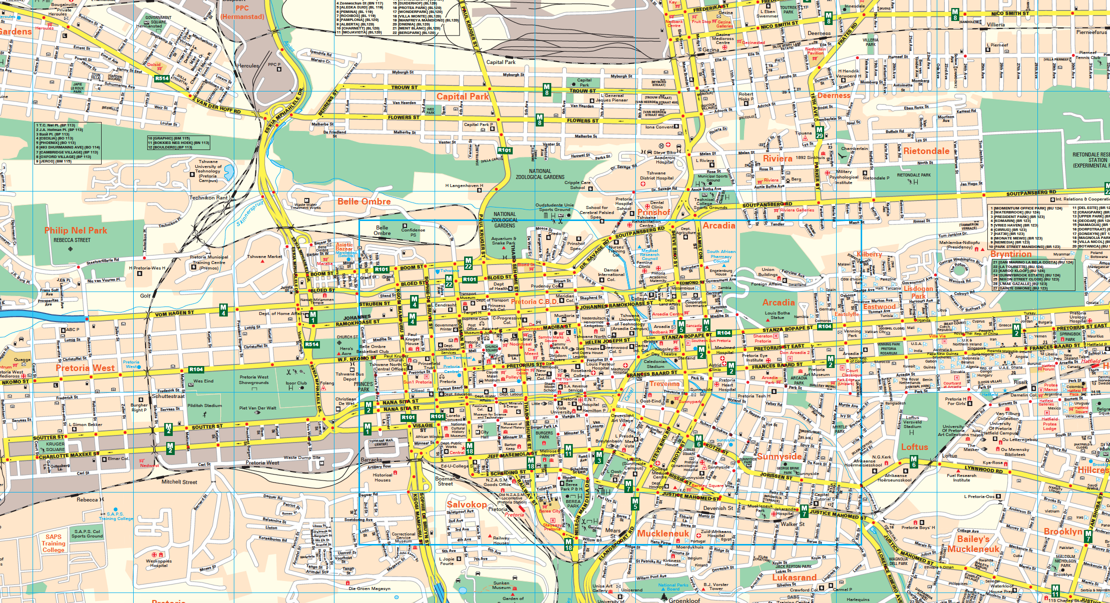 Pretoria Wall Map