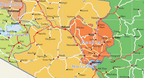 Kenya Political Educational Wall Map — DETAIL