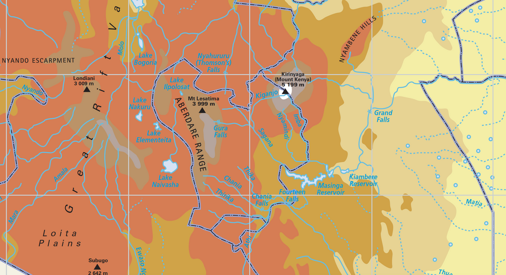 Kenya Physical Educational Wall Map — DETAIL