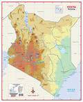 Kenya Physical Educational Wall Map — FULL sheet
