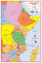 East Africa Political Educational Wall Map — FULL sheet