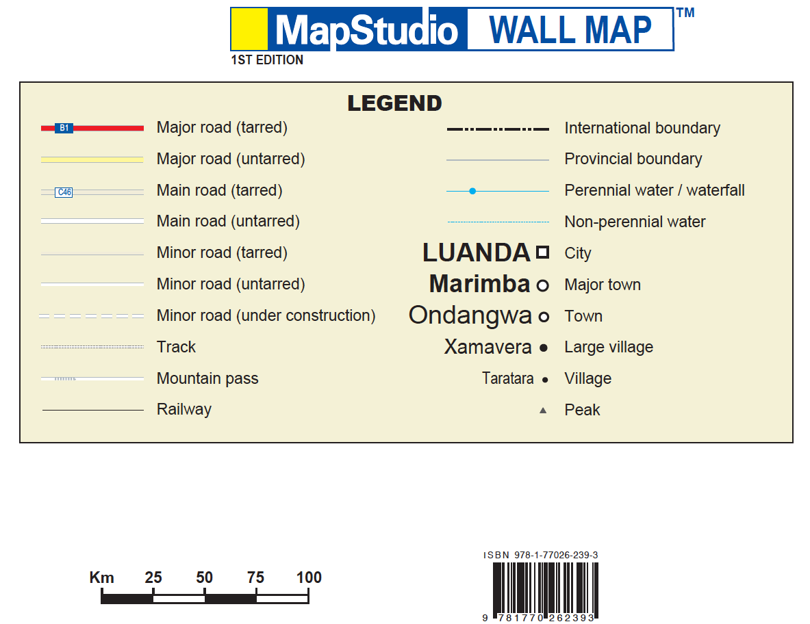 Angola Wall Map — LEGEND
