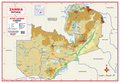 Zambia Physical Educational Wall Map — FULL sheet