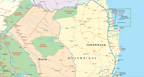 Mozambique Wall Map — DETAIL