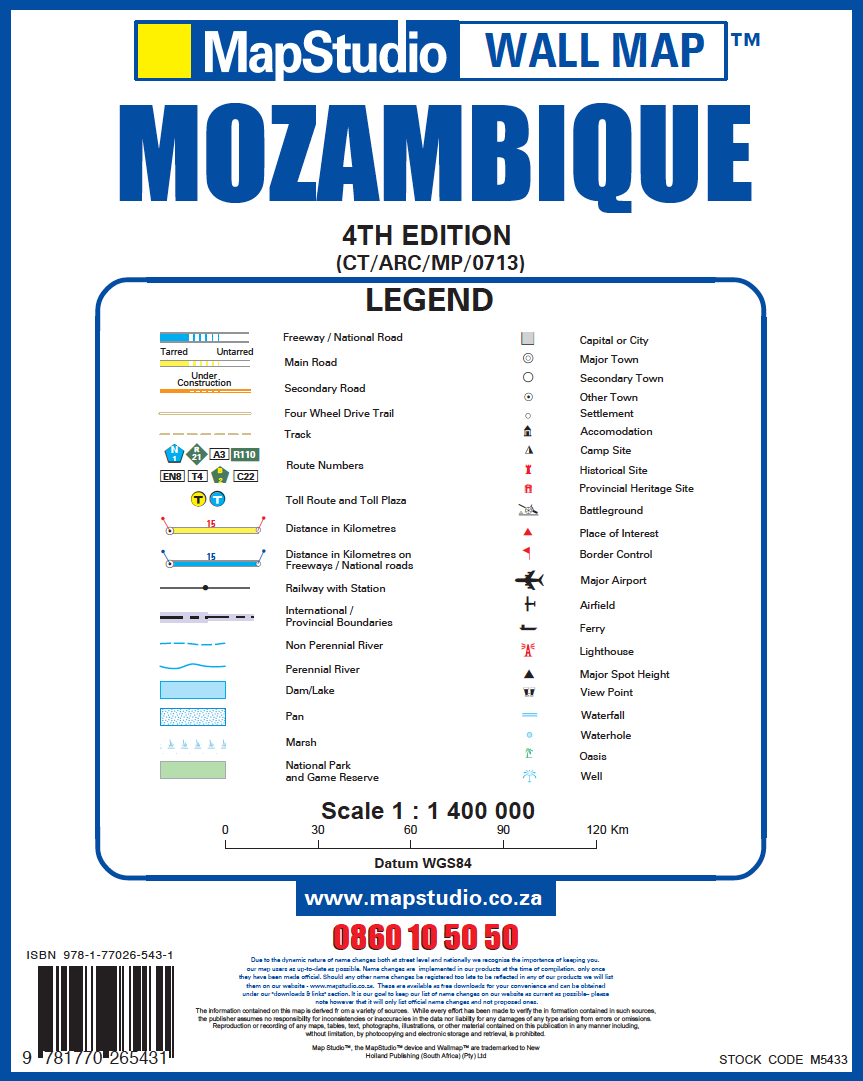 Mozambique Wall Map — LEGEND
