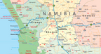 Namibia Political Wall Map — DETAIL