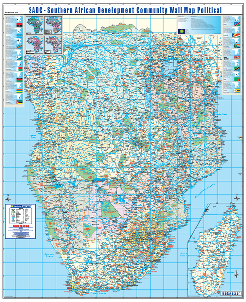 SADC Political Wall Map — FULL sheet
