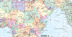 Detail from the World Executive Large Wall Map showing population-graded cities, boundaries, shipping routes in nautical miles and ocean depth bands