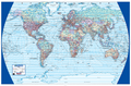 World Executive Large Wall Map, 3rd edition, 1:13 000 000 on the Times projection, showing the whole world with political boundaries and ocean depth banding