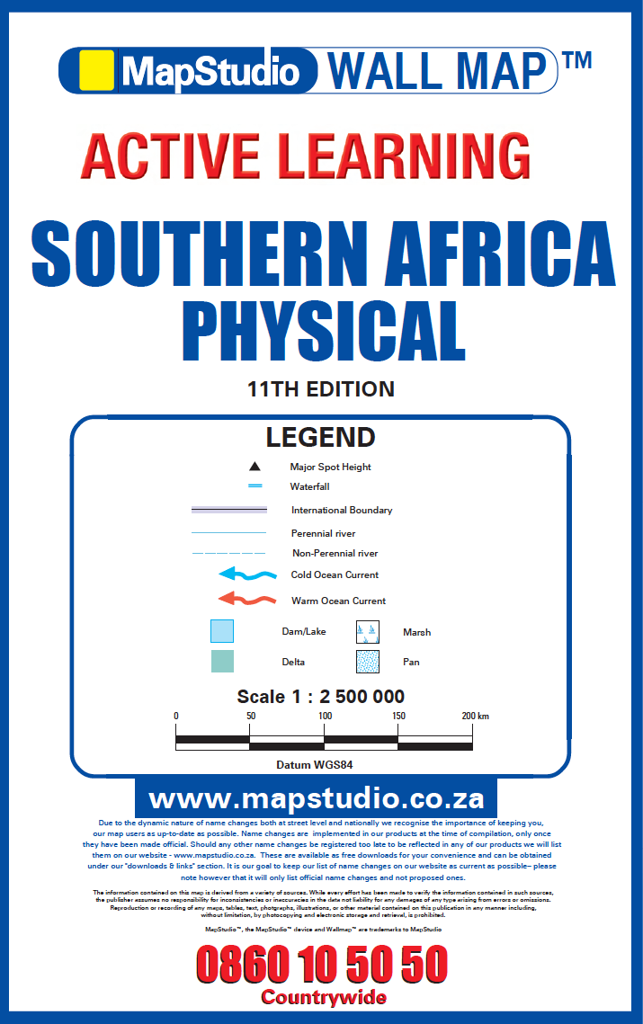 Southern Africa Physical Active Learning Wall Map — LEGEND