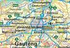 Map of Johannesburg and surrounding areas with various labels and road networks.
