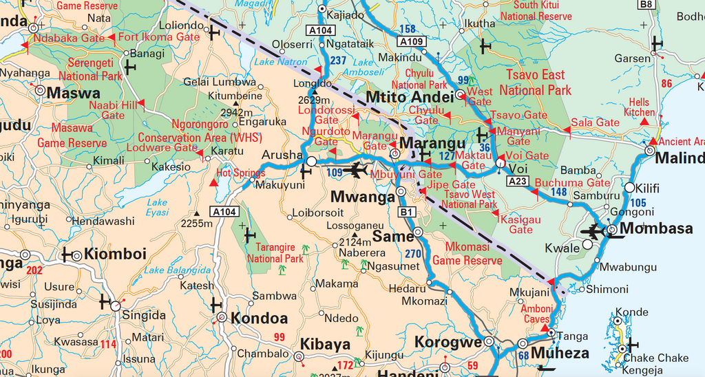 East Africa Wall Map — DETAIL