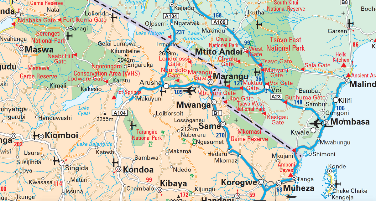 East Africa Wall Map — DETAIL