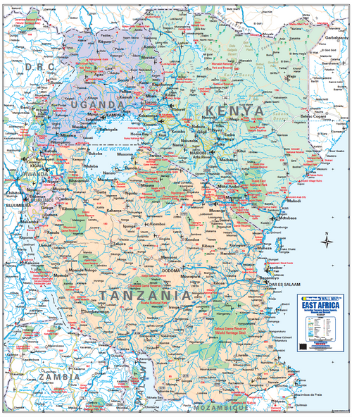 East Africa Wall Map — FULL sheet
