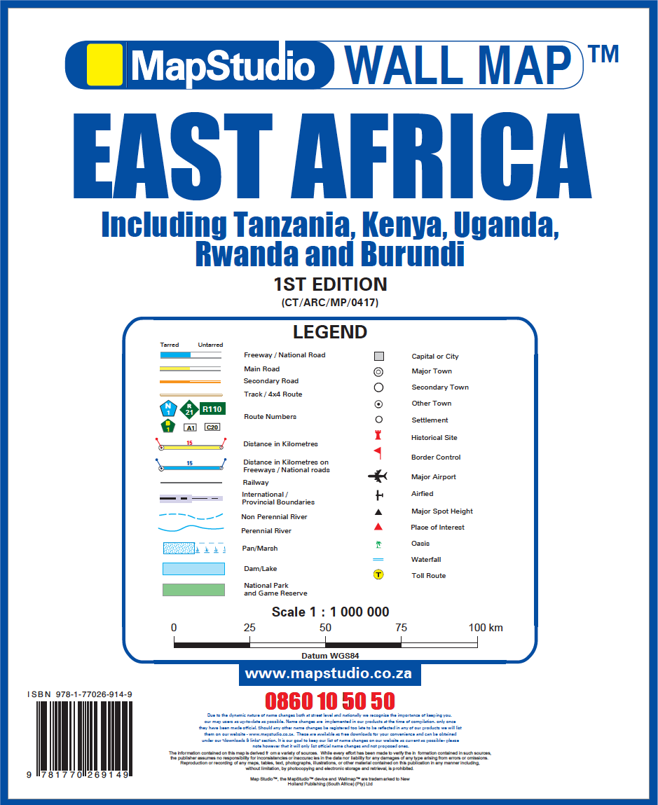 East Africa Wall Map — LEGEND