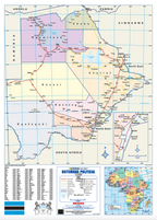 Botswana Political Wall Map — FULL sheet