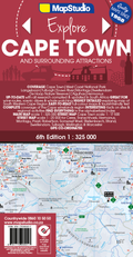 Map of Cape Town and surrounding attractions with MapStudio branding.