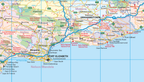 Map of the southern region of the Eastern CApe province and surrounding areas with various labels and colours.