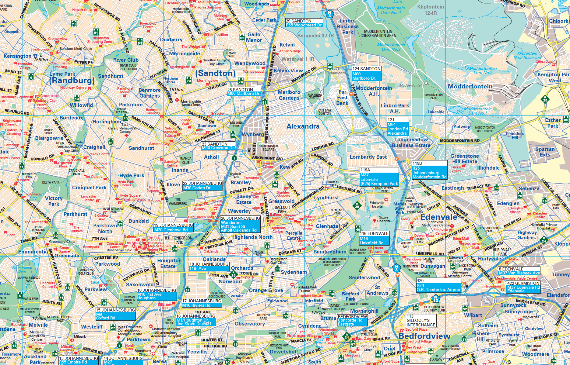 Joburg Regional Wall Map