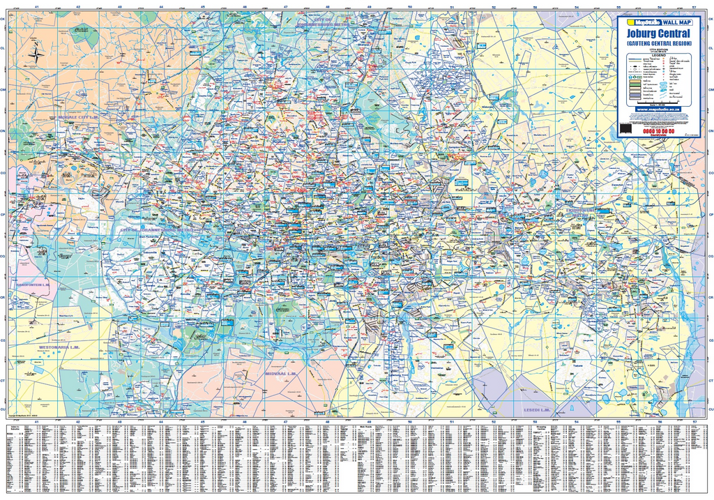 Joburg Regional Wall Map