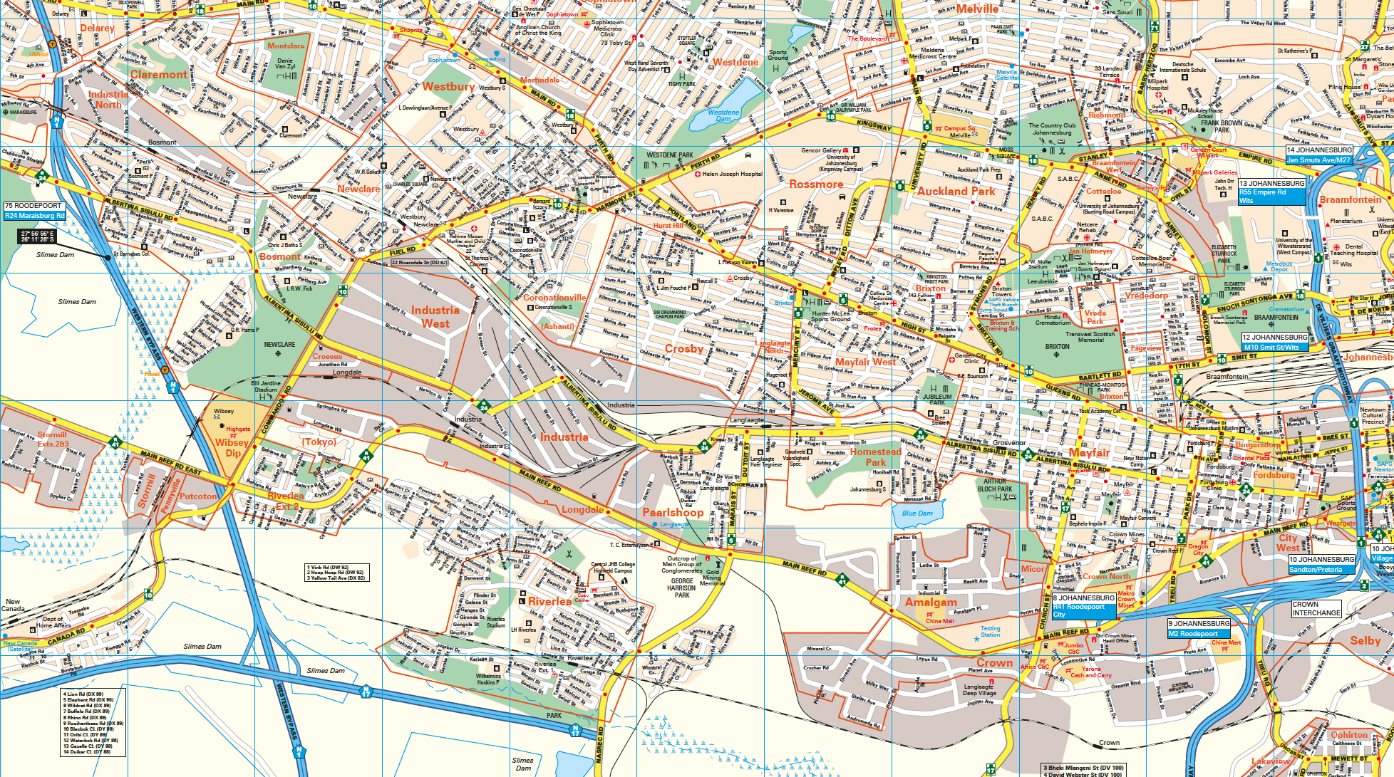 Joburg Large Wall Map