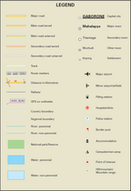Legend for a map with various symbols and their meanings.