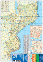 Map of Mozambique with various insets and labels