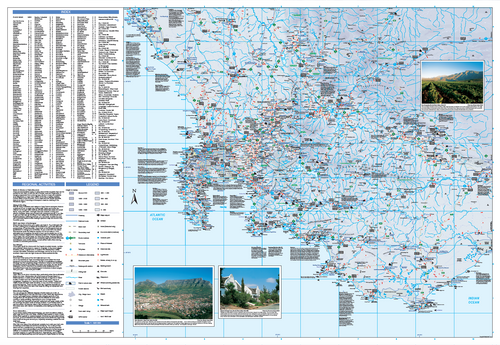 Detailed road map of Cape Town and surrounds with rivers featured.