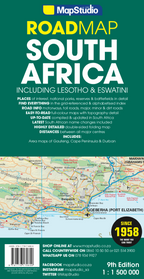 Cover of a road map of South Africa, featuring a map inset of Gqeberha.