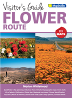 Cover of 'Visitor's Guide Flower Route' with images of flowers and a road, featuring MapStudio branding.