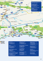 Map of a coastal area with various locations marked, including roads and nature reserves.