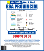 MapStudio RSA Provincial wall map legend and contact information.
