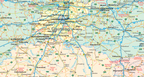 Map of Gauteng, Mpumalanga and Free State provinces with various locations marked.